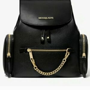 Michael Kors Black Backpack with Gold Accents